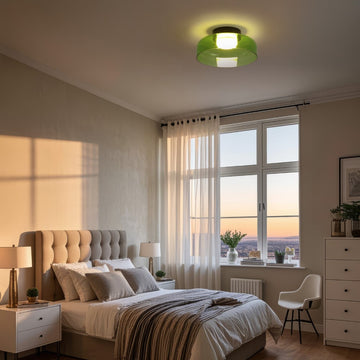 Kalmar 12" Modern Minimalist Iron/Glass Dimmable Integrated LED Flush Mount